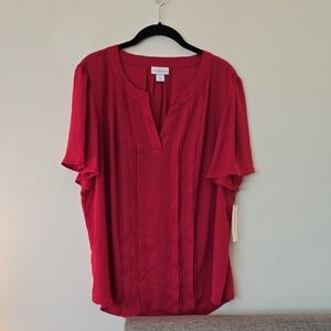 Liz Claiborne Vibrant Berry Red Blouse